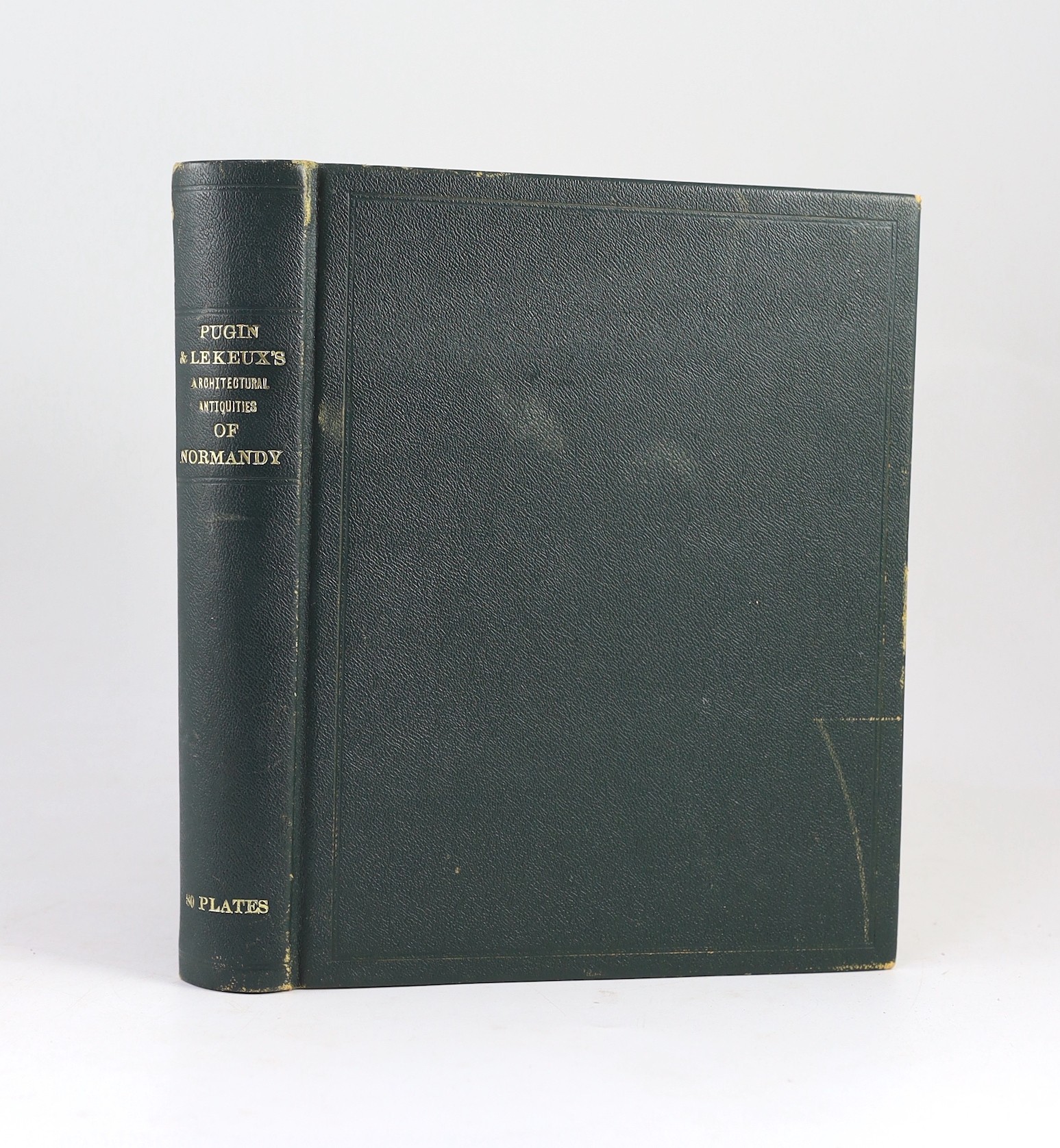 Pugin, Auguste and Le Keux, John and Henry - Specimens of the Architectural Antiquities of Normandy, 4to, cloth, with 80 plates, ownership signature of Charles Barry [1795-1860], best known for the rebuilding of the Pala